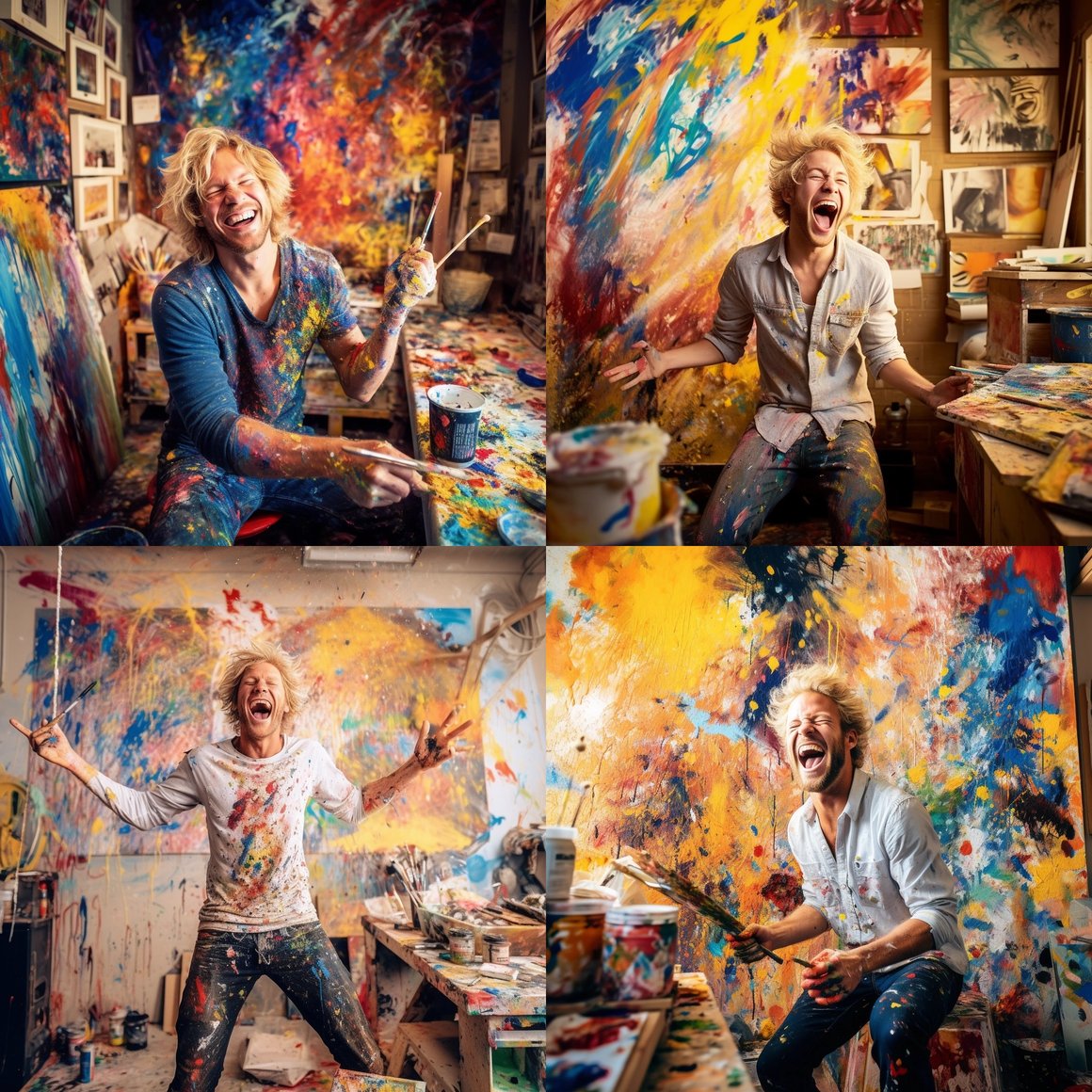 Artist's Bliss: A Candid Snapshot of Creative Journey