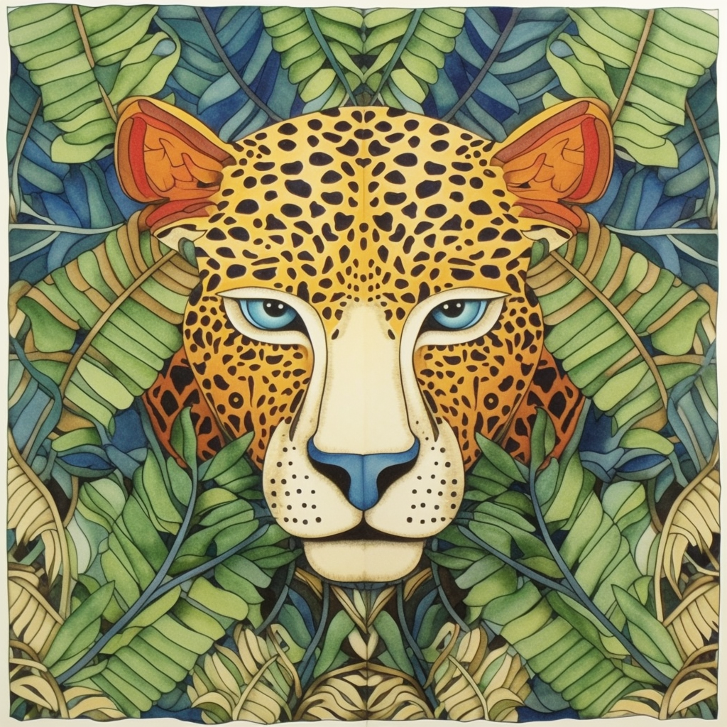 Hand Drawn Jaguar Tessellation Tile