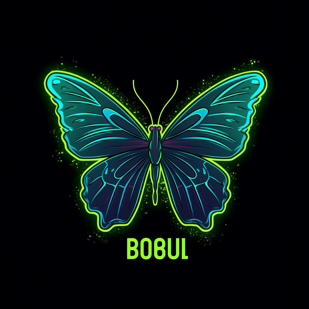 Neon Butterfly: Designing BOUBOU's Modern Logo