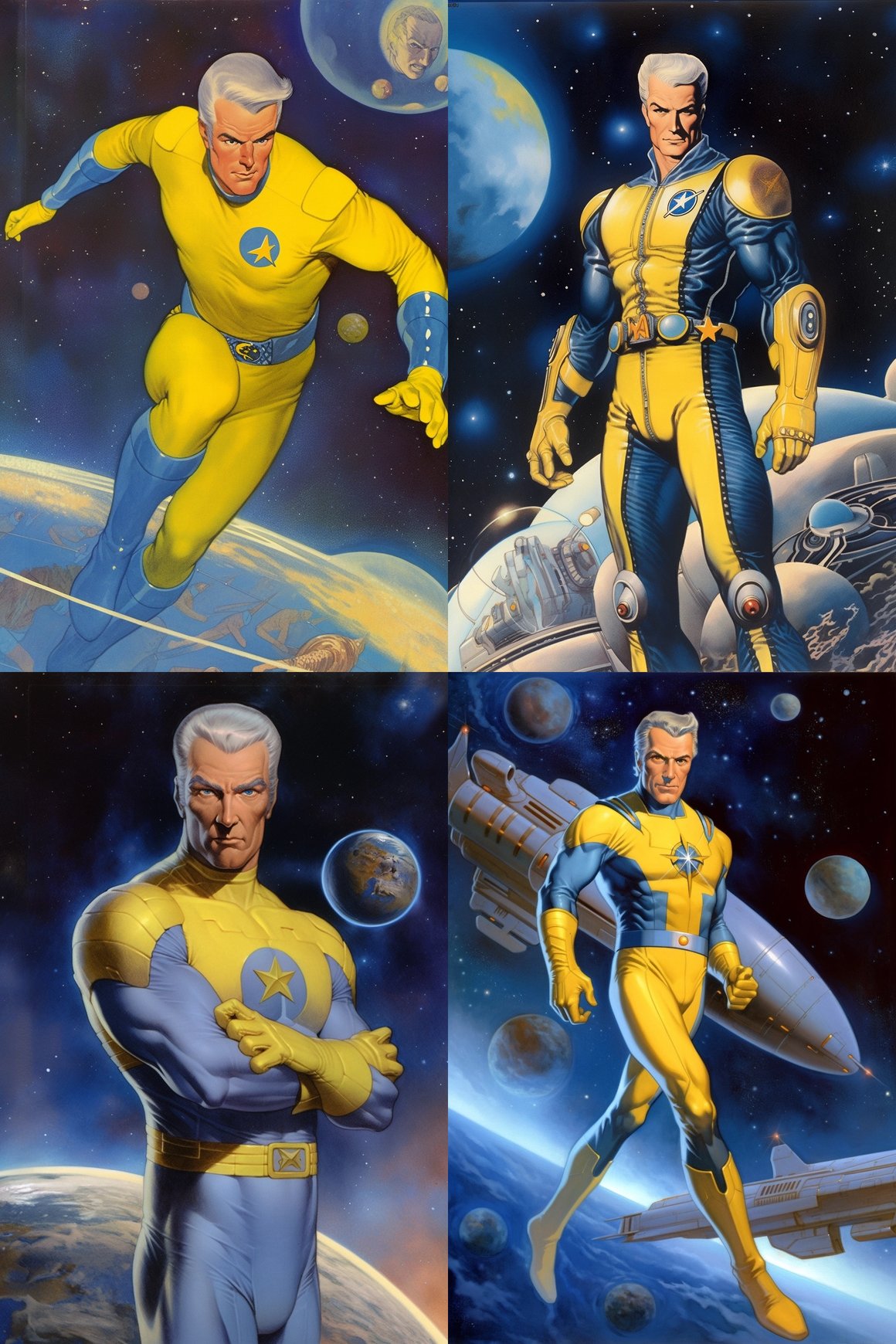 Retro-Futuristic Buck Rogers Space Adventurer Mid-Journey Portrait