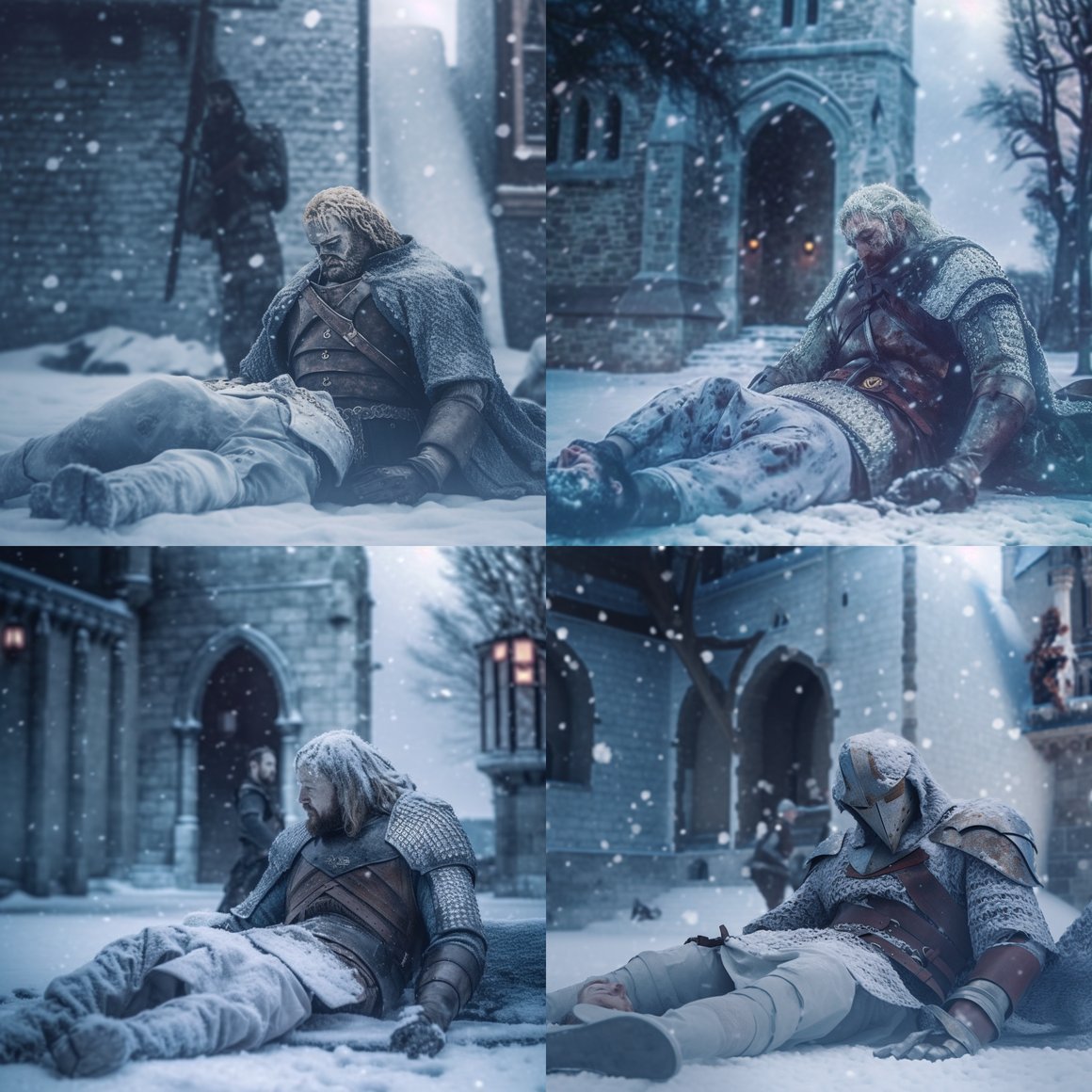 Chilling Encounter: A Knight's Final Showdown in Snowfall