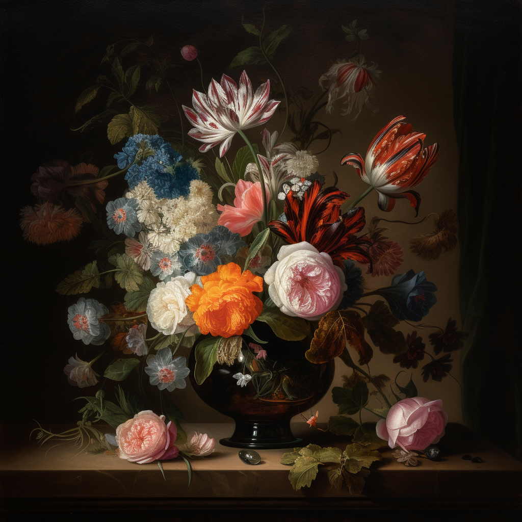 Harvest of Colors: A Floral Symphony in Dutch Master Style