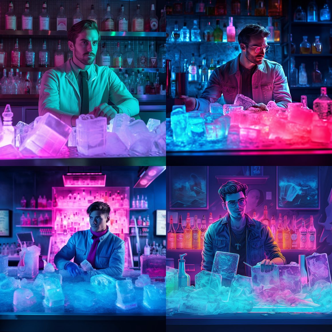 Chilling Charm: Neon Nights at the Ice Bar