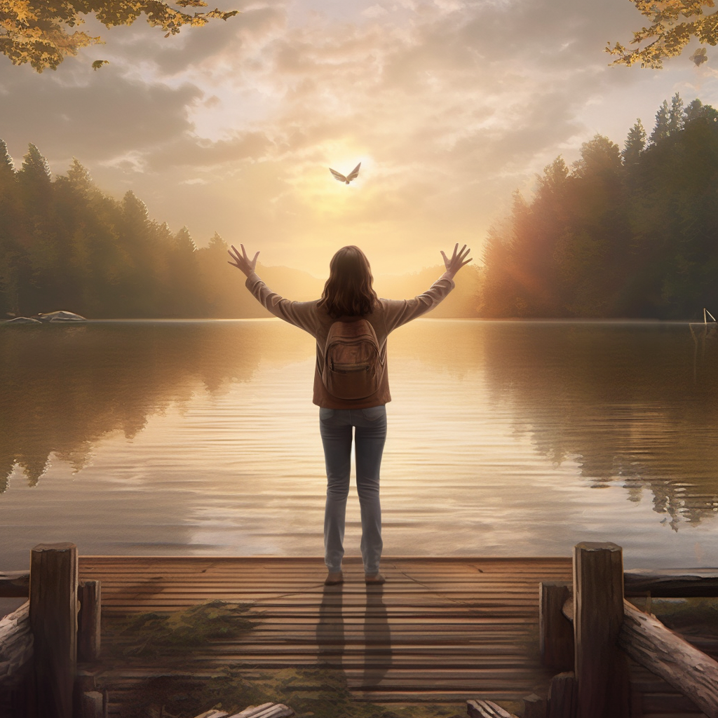 HD Ultra-Detailed Artwork of a Woman Embracing Nature's Beauty