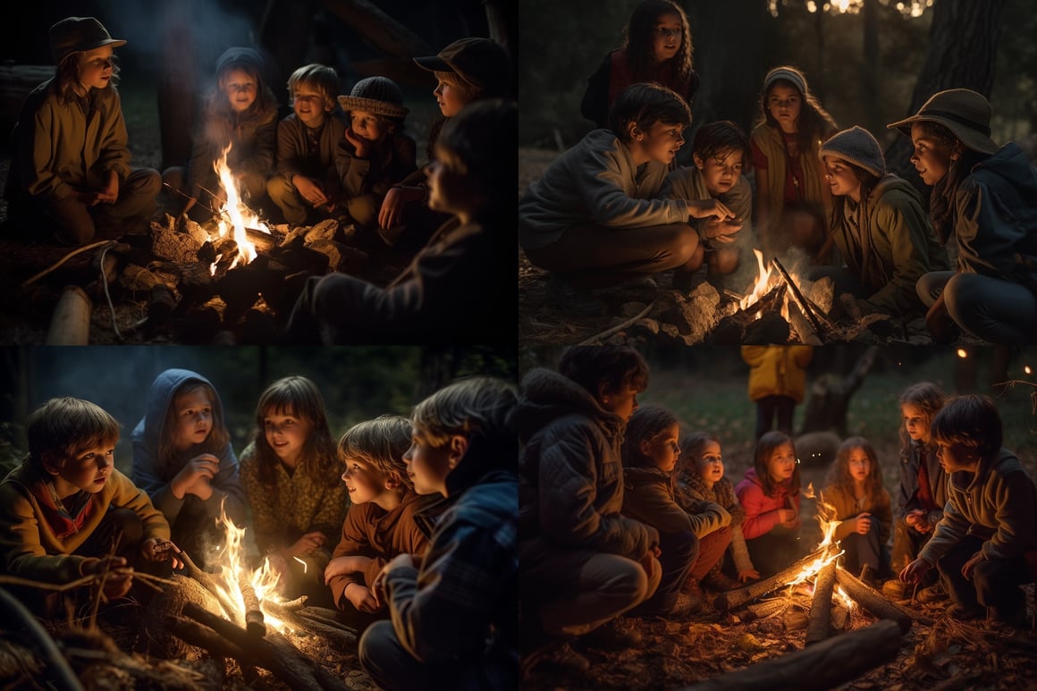 Children's Fascination Captured in Natural Light