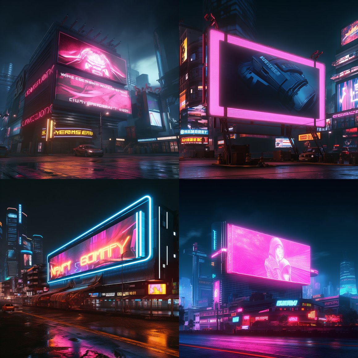 Neon Nightscape: A Mid-Journey Prompt in Cyberpunk 2077