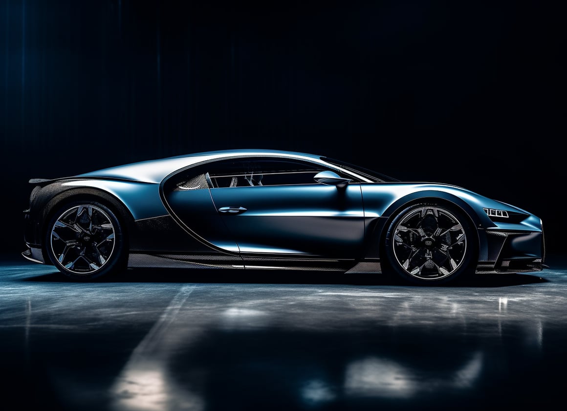 Super-detailed Side View of Bugatti Chiron Pur Sport through Sony α7 Lens