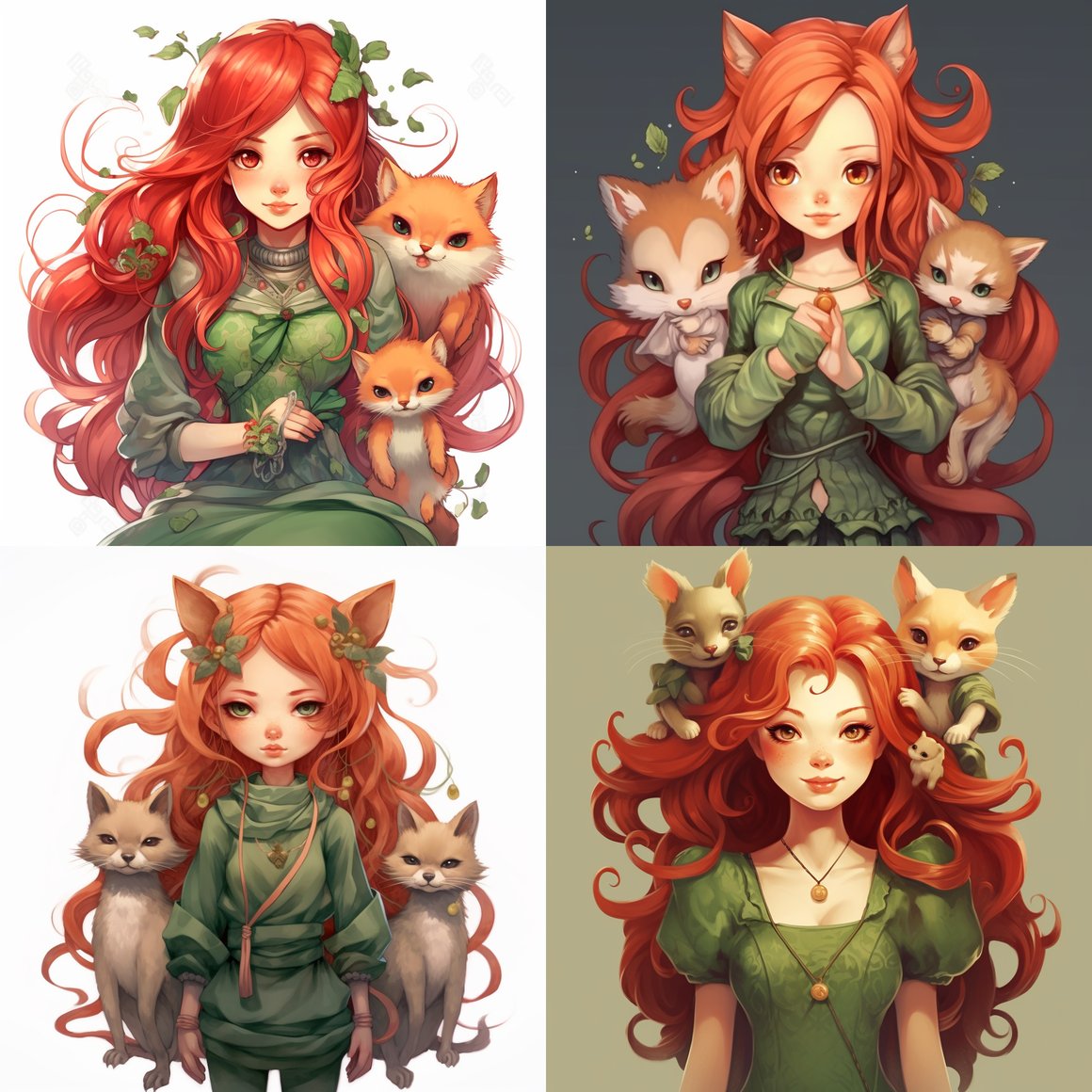Detail-rich Art of a Three-tailed Fox Woman