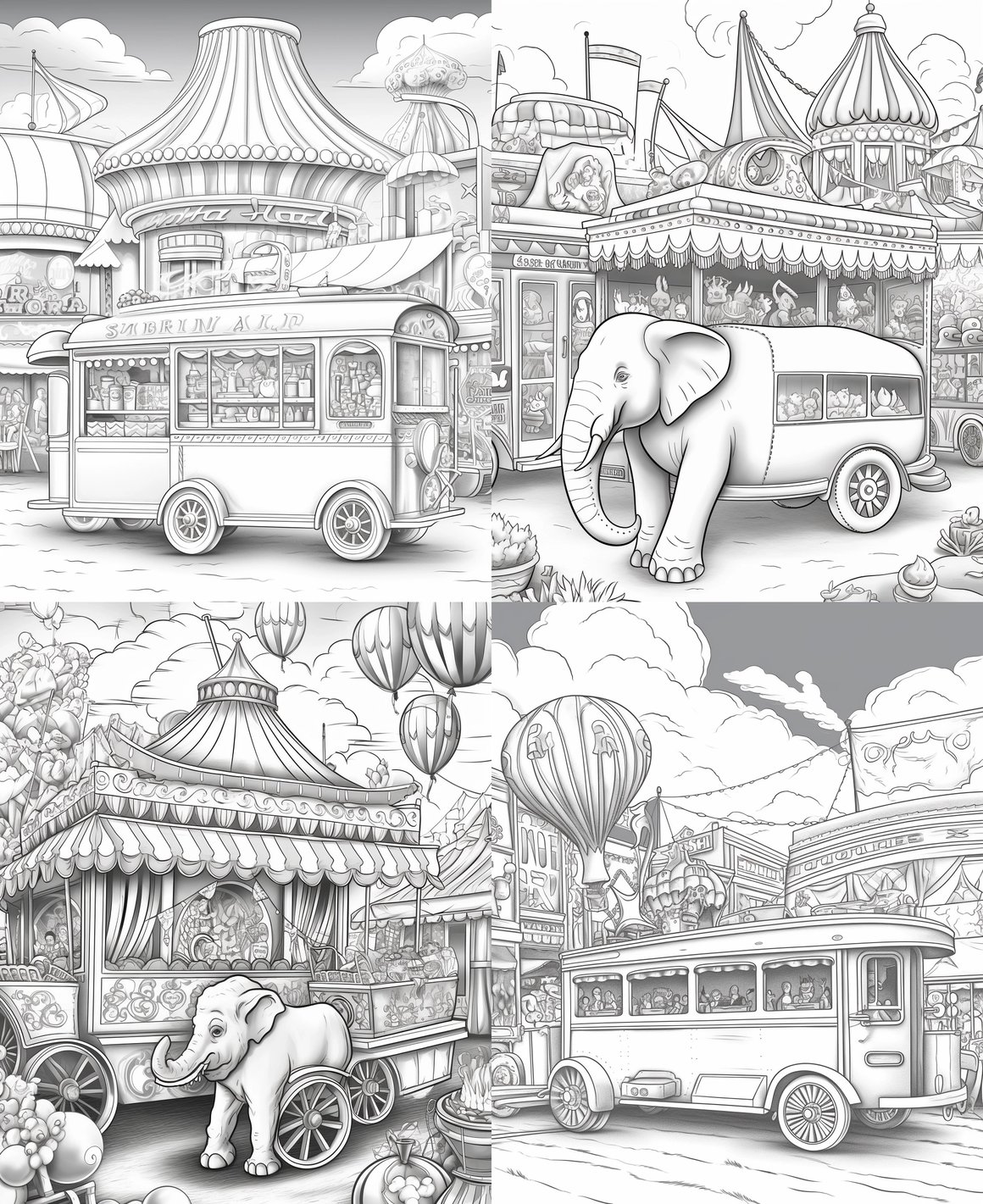 Circus Car Adventure: Kids' Coloring Page
