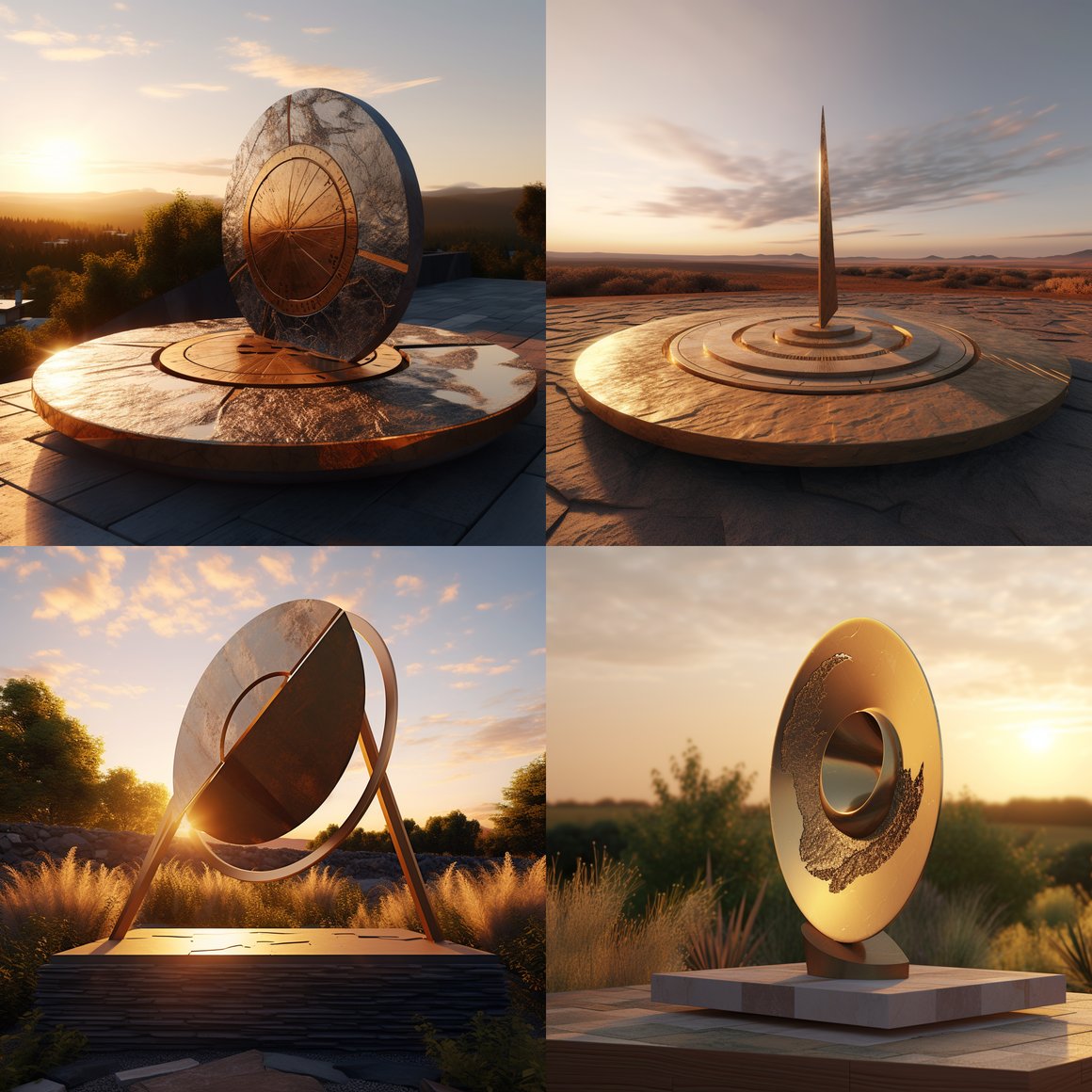 Sundial Serenity: A Fusion of Art and Landscape at Midday