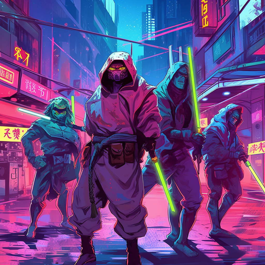 Neon Clash: A Jedi's Battle in the Futuristic Underworld
