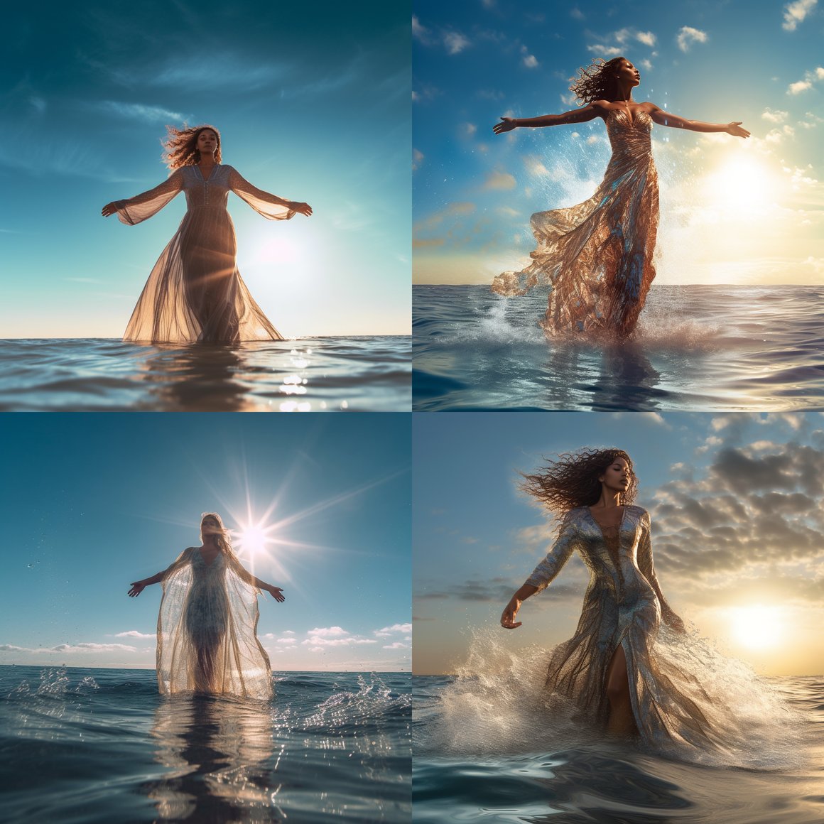 Sun-Kissed Supermodel: A Mid-Journey Ode to Oceanic Couture