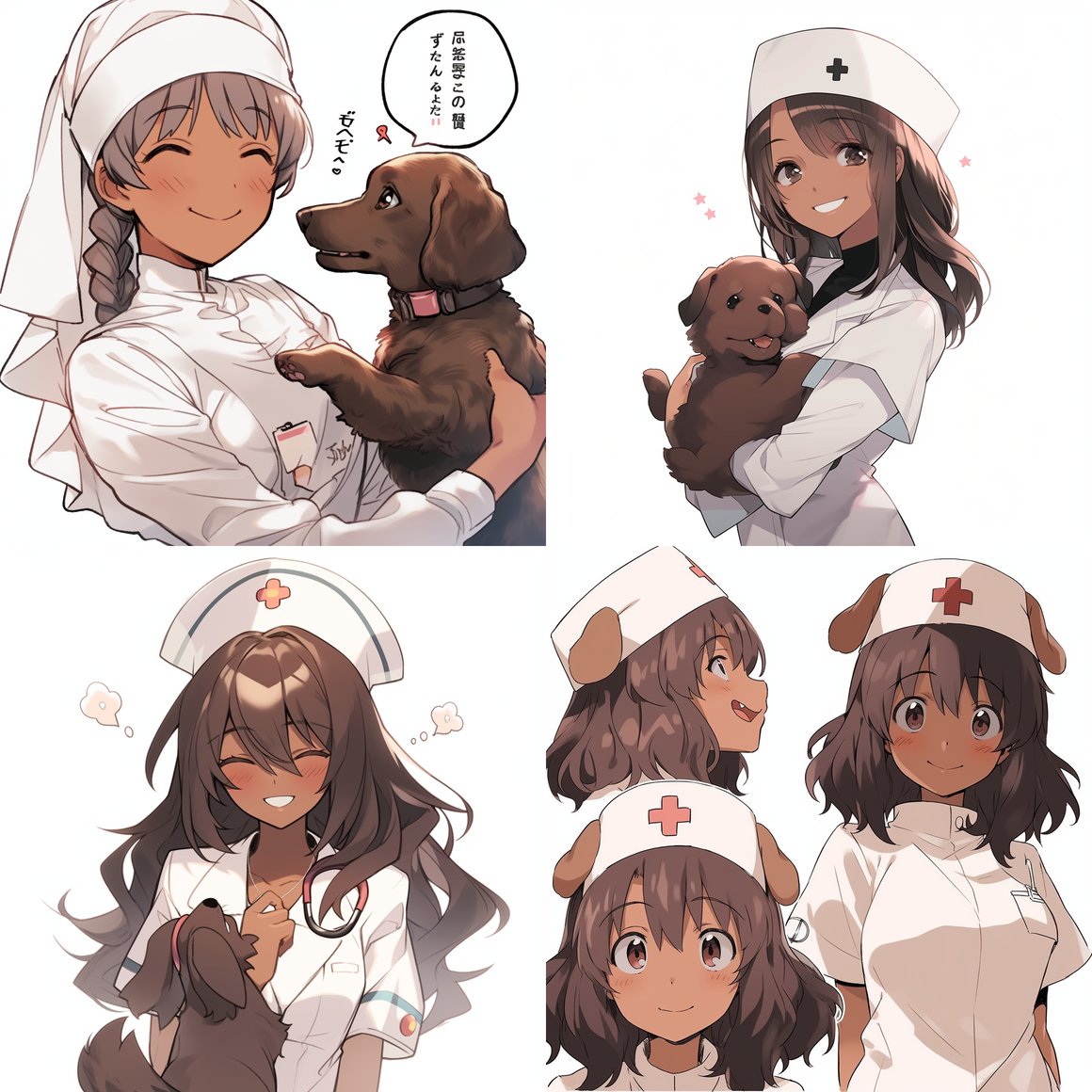 Happy Nurse Dachshund Mid-Journey - Niji 5