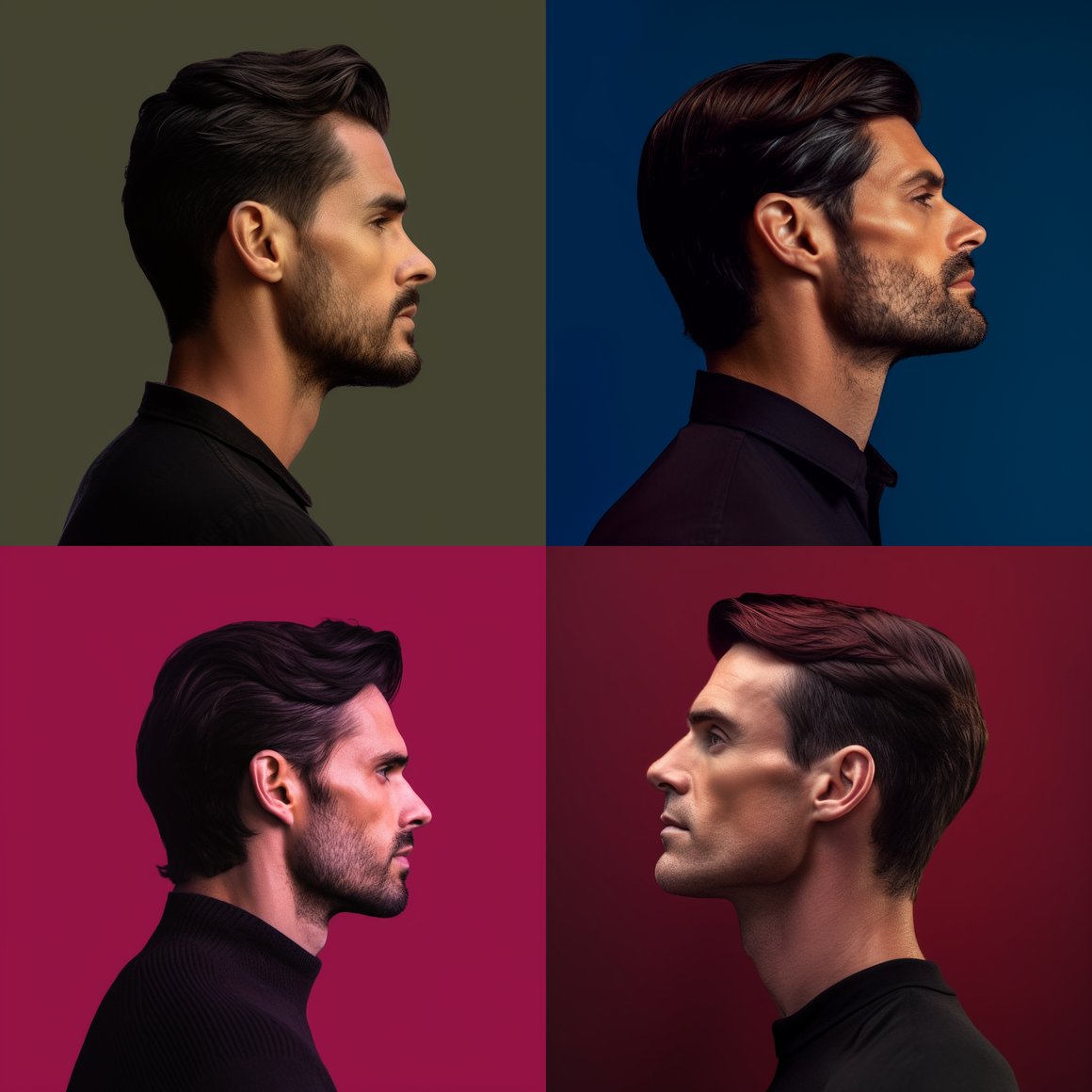 Handsome Brunette Man against Solid Color Backdrop