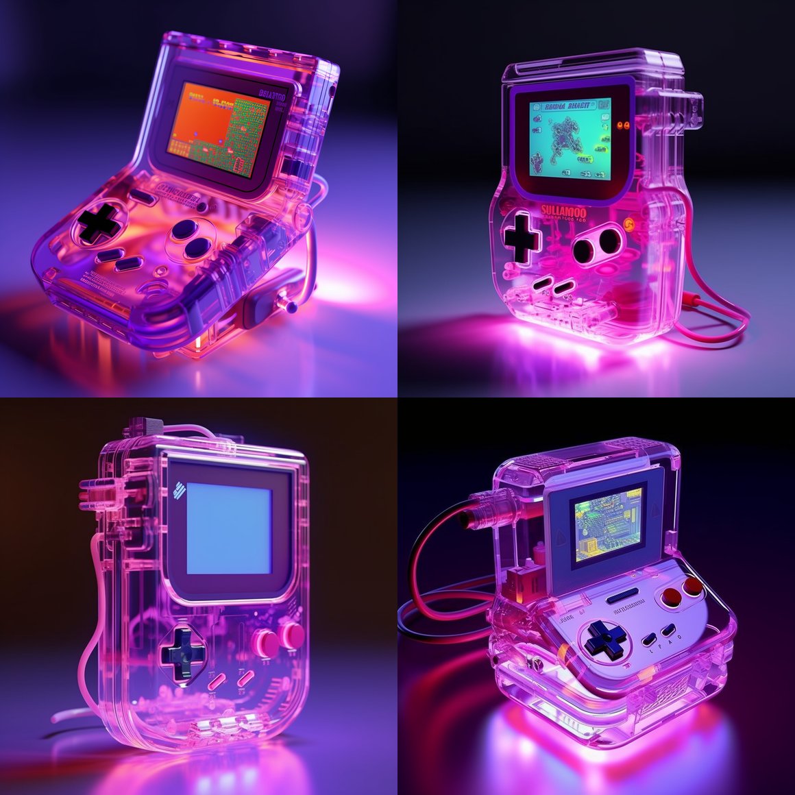 Retro Neon Journey: Gameboy Adventures in HD