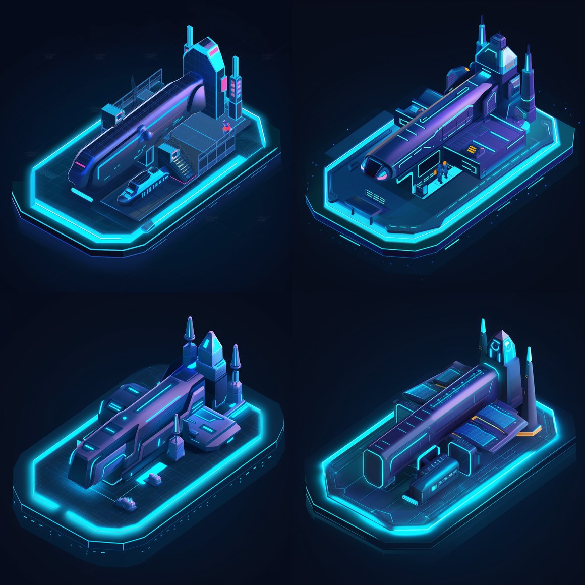 Neon Blue Small Space Shuttle V5 at Size 250