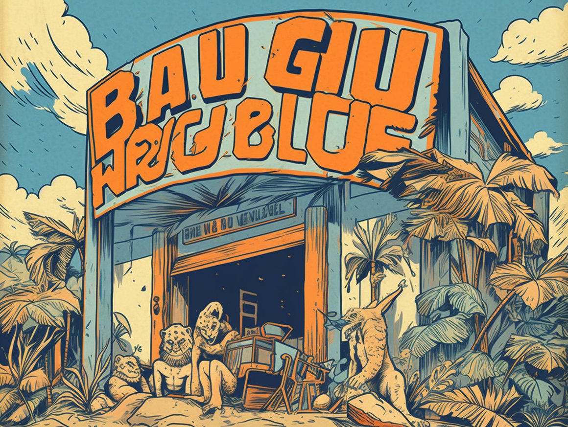 Hawaiian Wild Club Retro Cartoon Journey Poster