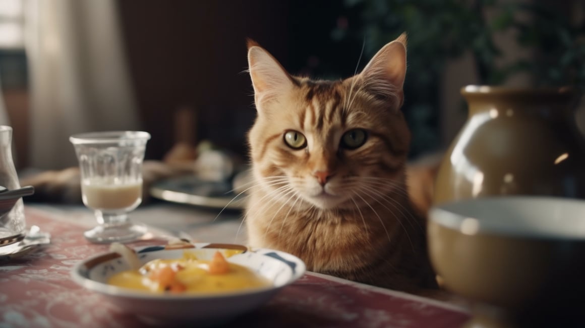 Cinematic Snapshot: Charming Cat's Dinner Time