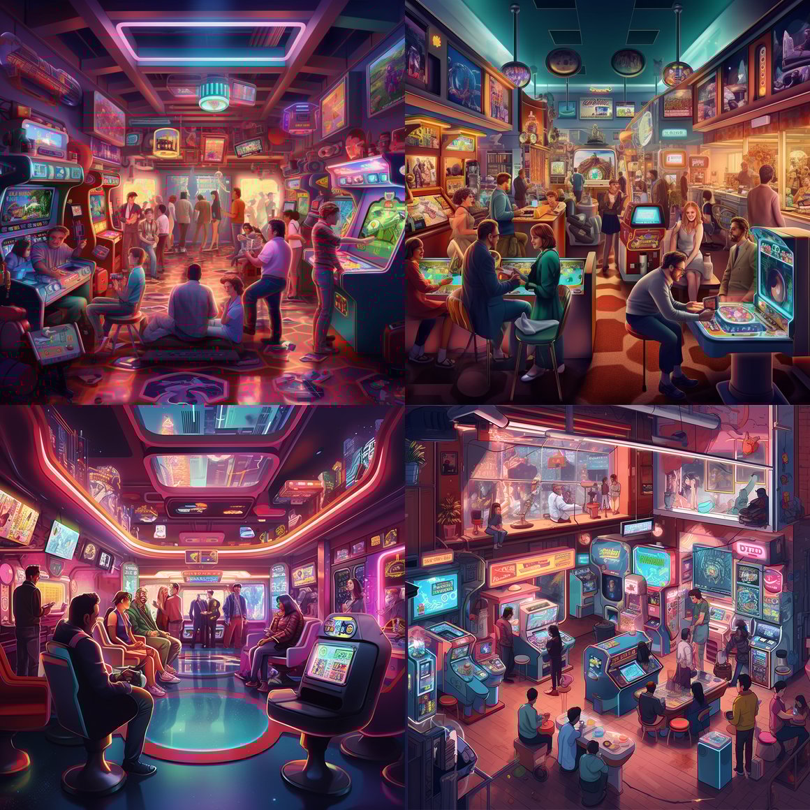 Neon Nights: Retro-Futuristic Arcade Odyssey