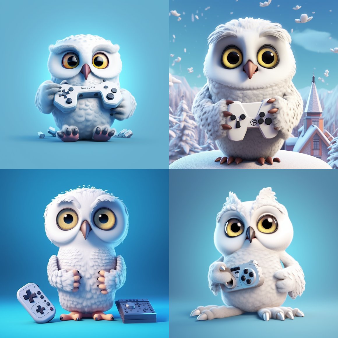 Midnight Gaming Session: The Enchanting Snowy Owl