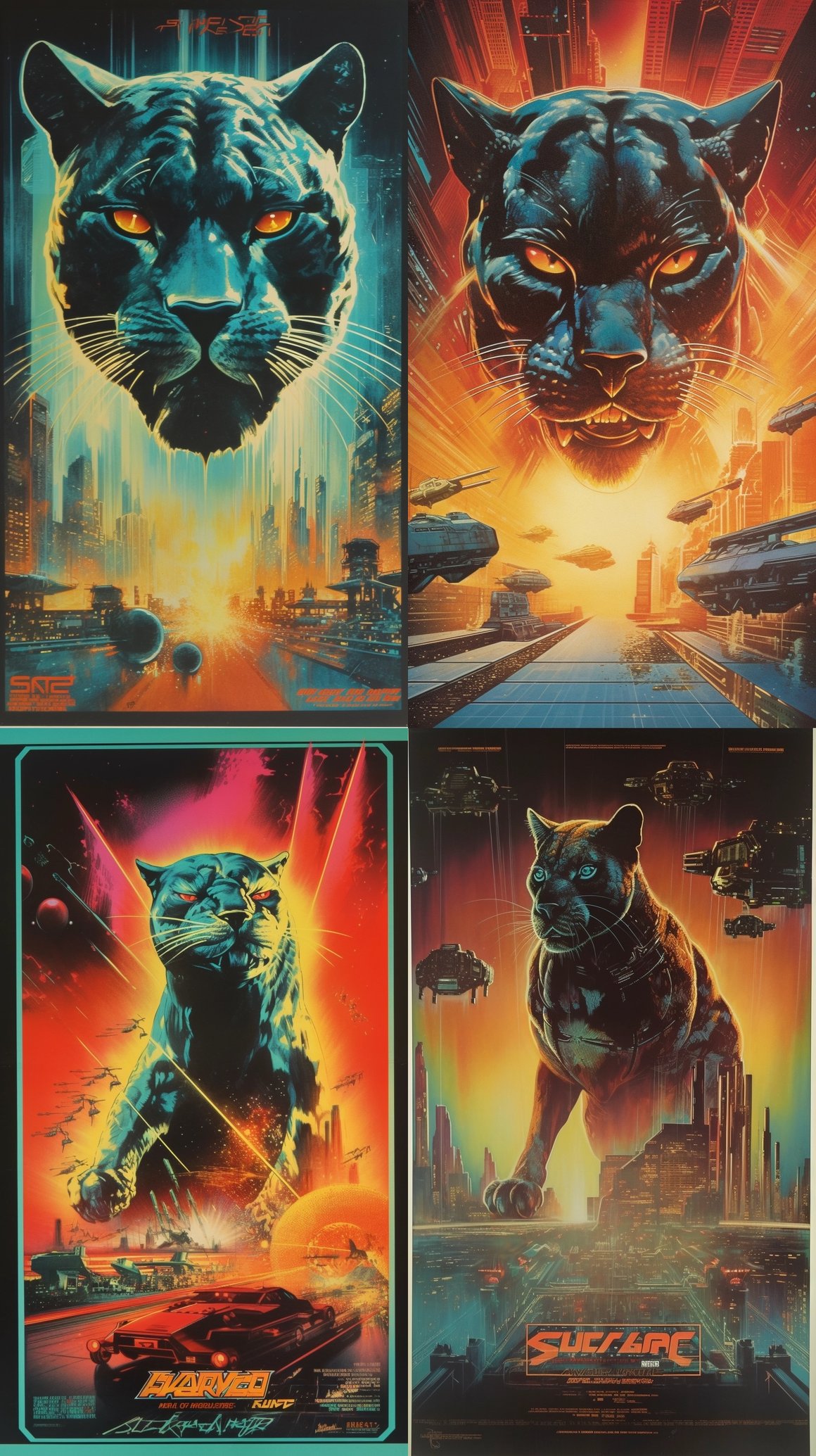 Retro Sci-Fi Cyber Panther Chaos: A Mid-Journey Rush