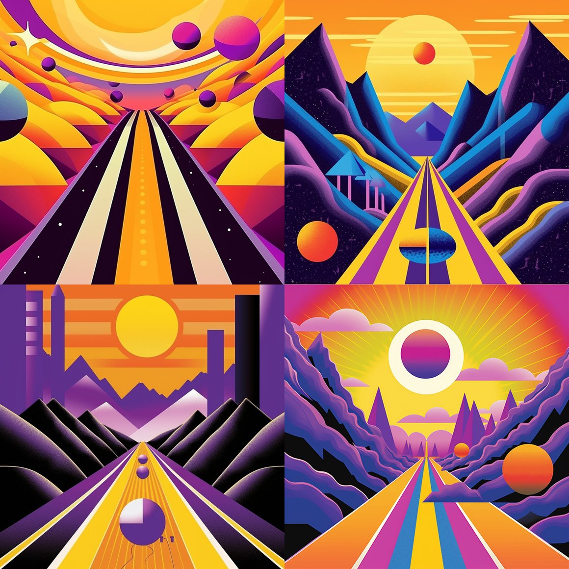 Neon Odyssey: An 80's Futuristic Cycling Journey