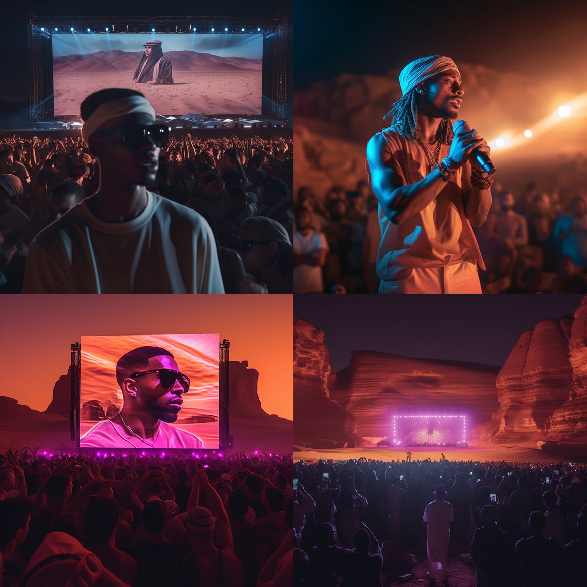 Cinematic Portrait of Central Cee Performing at Arabian Desert Festival