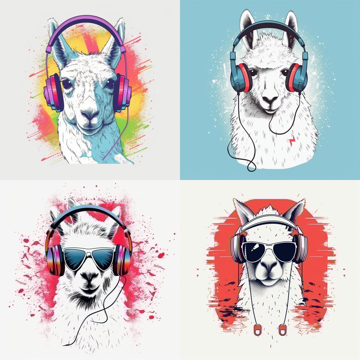 Retro Pop Art Llama T-Shirt Design Request