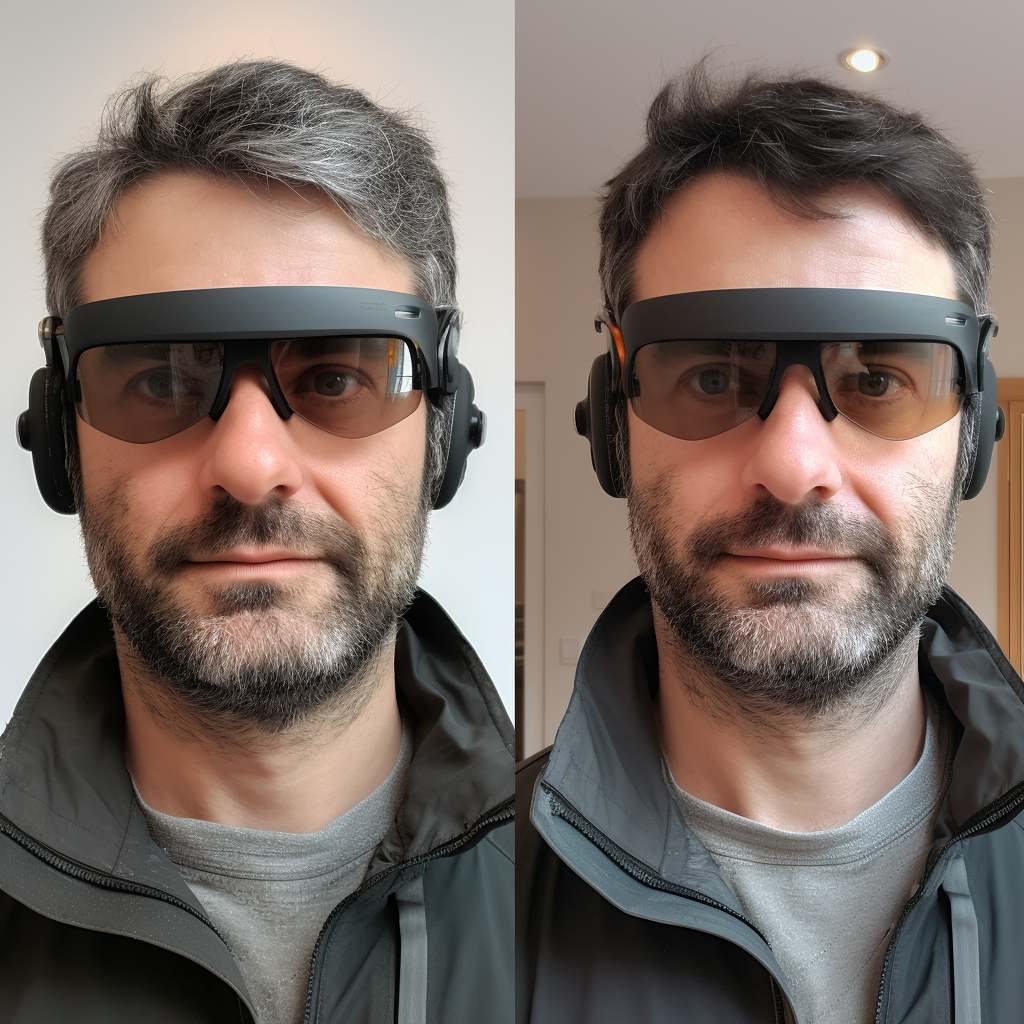Visual Reconstruction of Eyes Hidden by HMD Using AI Prompt | NeoPrompt
