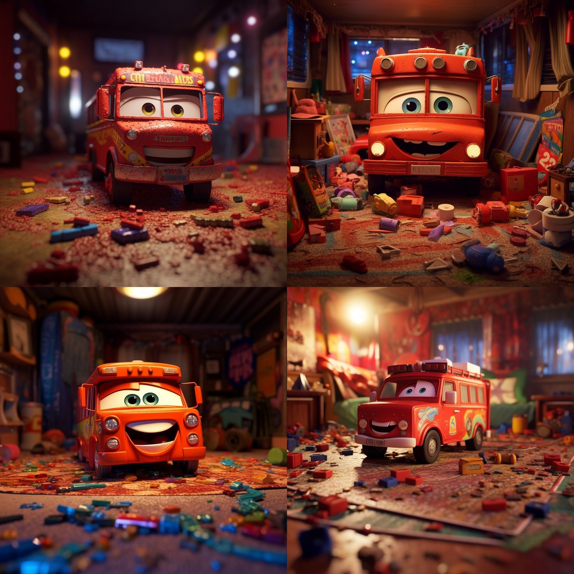 Midnight Adventure of the Tiny Red Bus