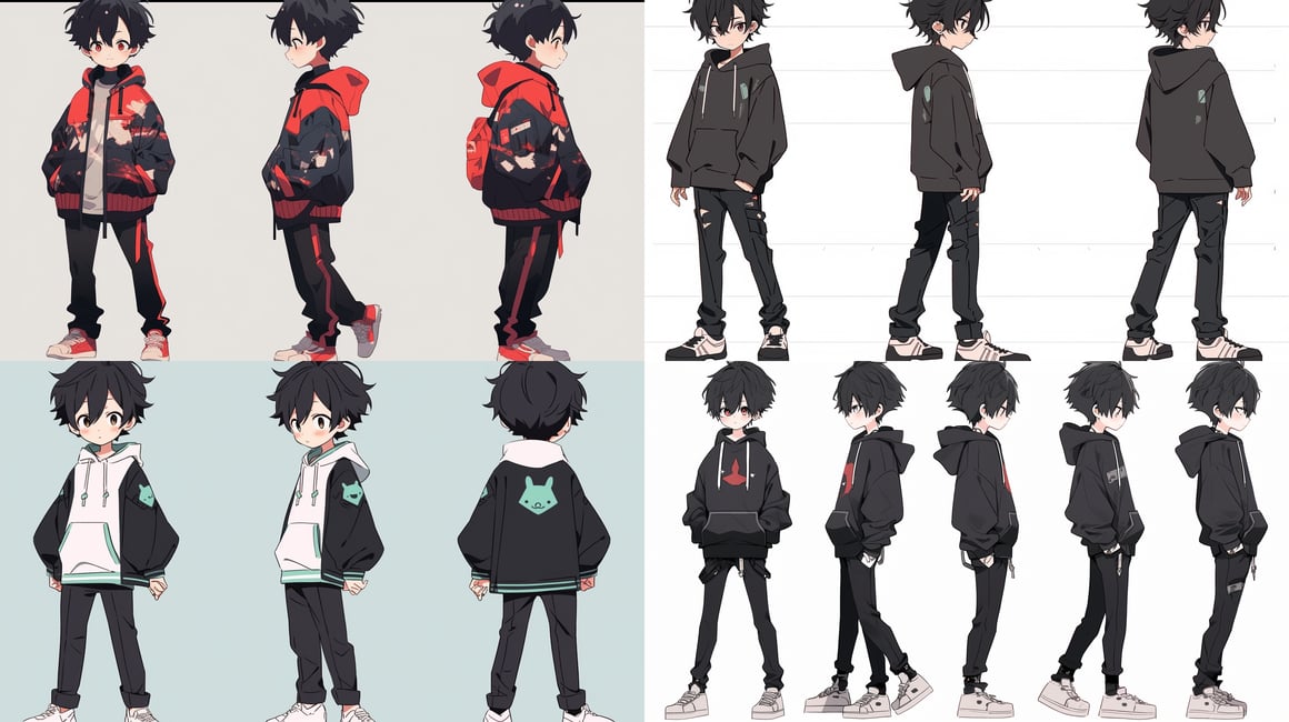Slim Anime Boy in Modern Style
