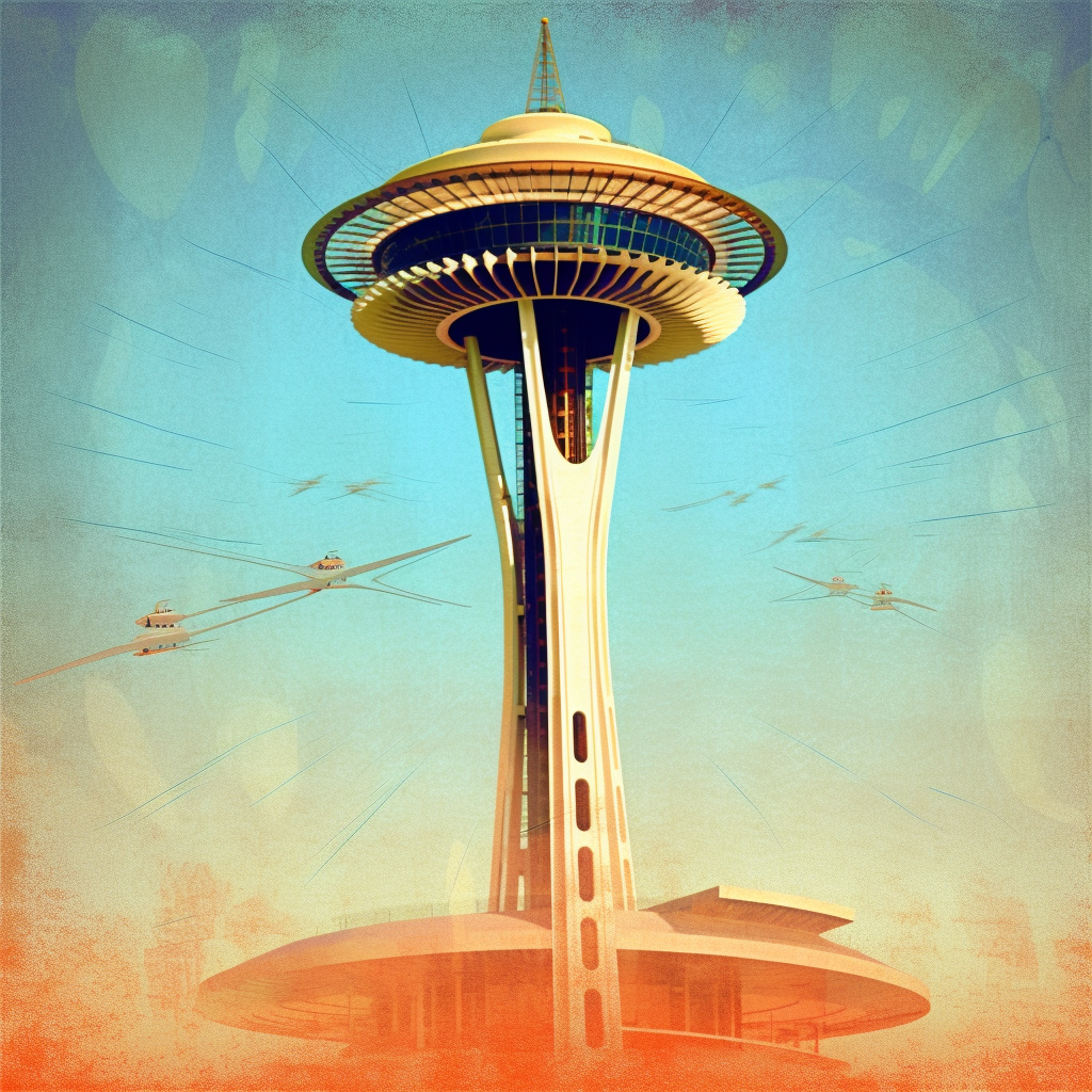 Retro Progress: Space Needle Journey 2023