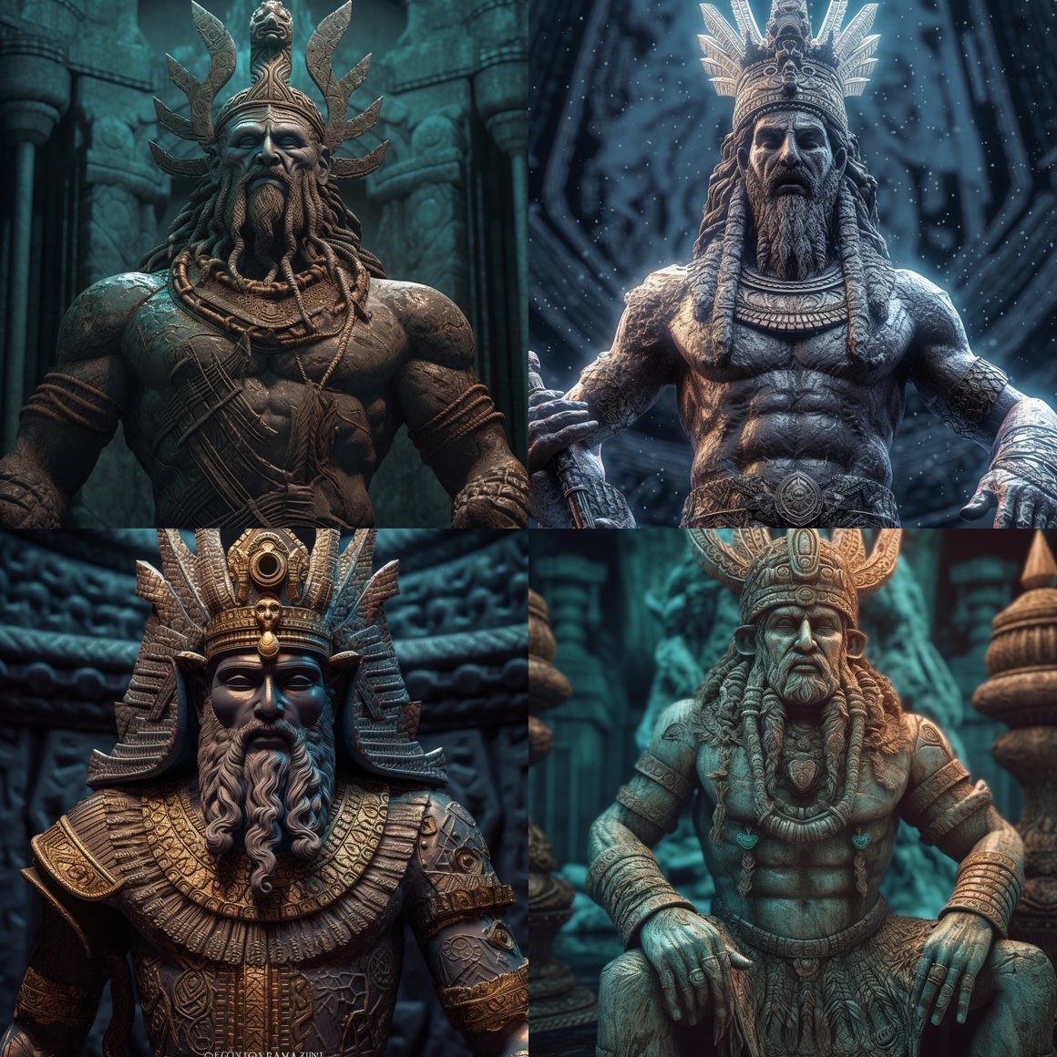 Cinematic Visualization of Enki, the Sumerian Water God