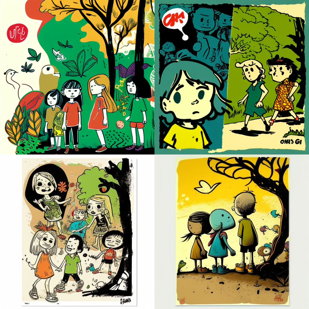 Harmonious Coexistence: Child Art in Niji5 Style