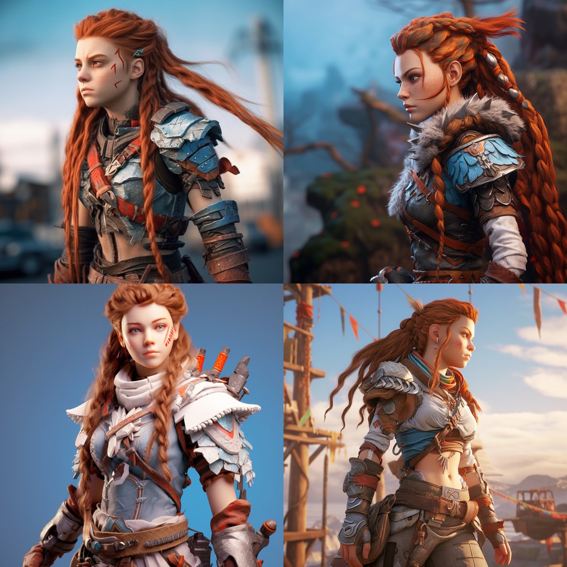 Detailed 4K Anime and 3D Printed Realistic Full Body Model with Epic Background