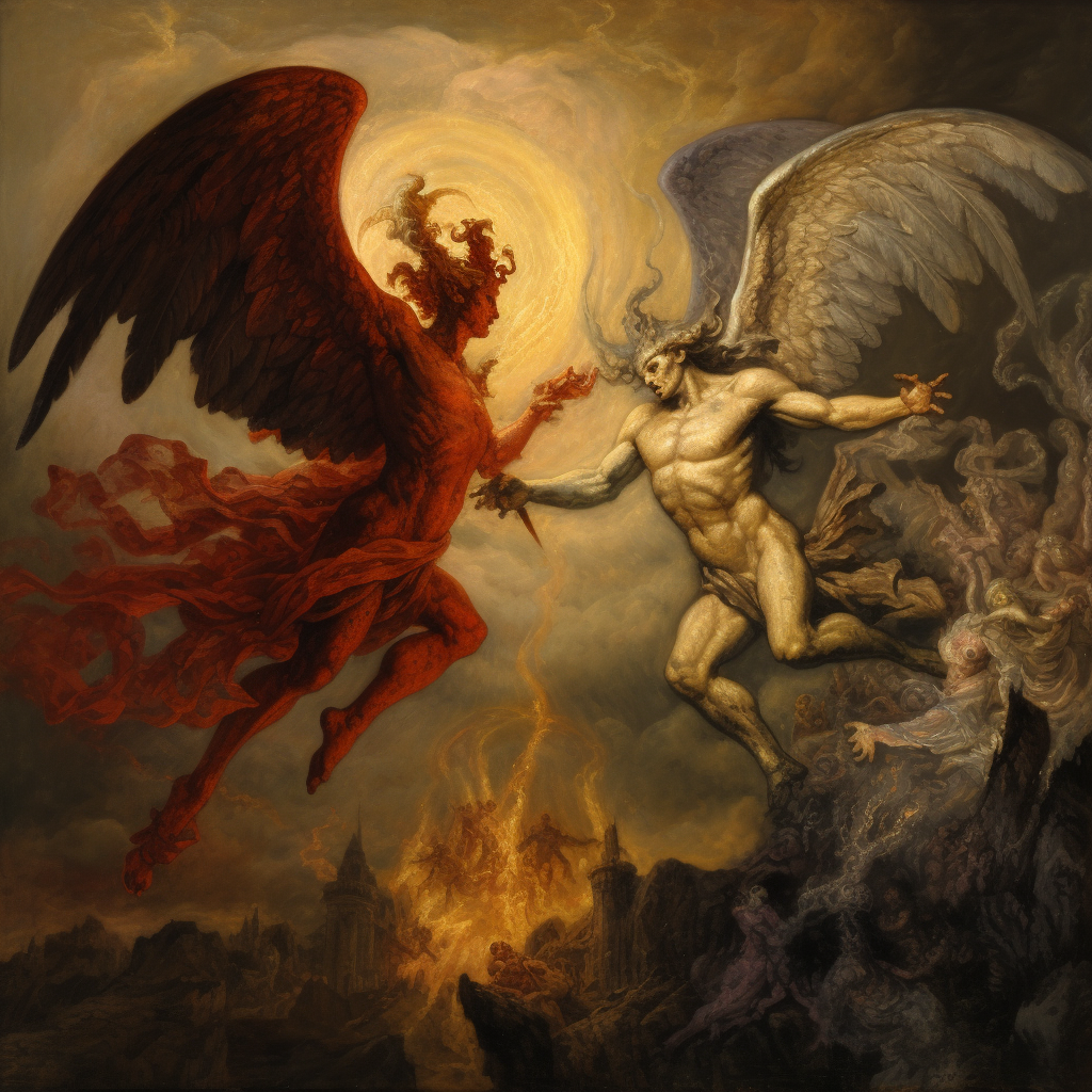 Clash of Celestial Might: The Angel-Demon Showdown
