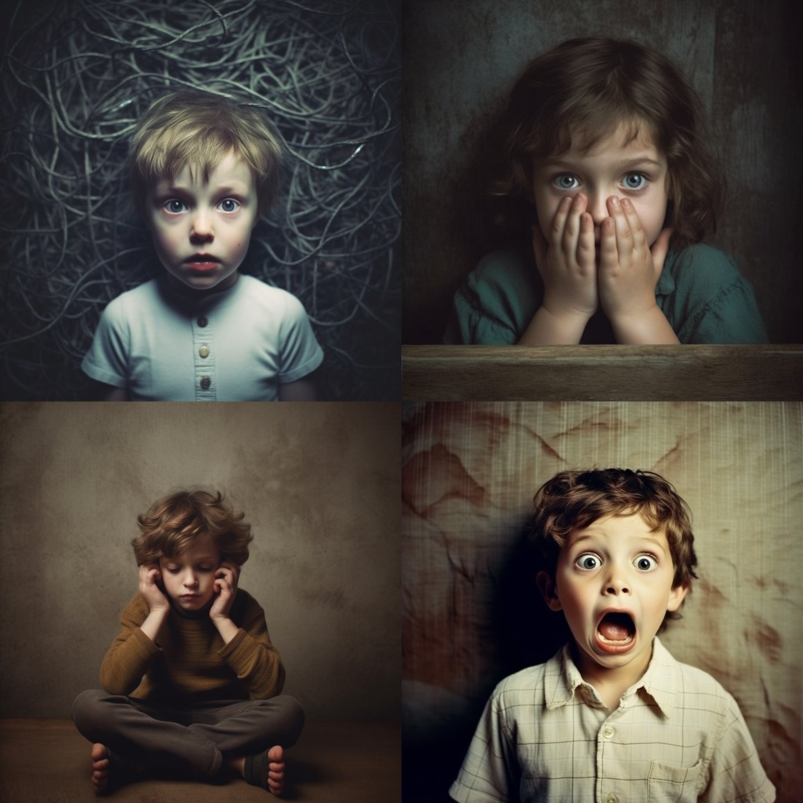 Subtle Illustration of Child with OCD for Presentation