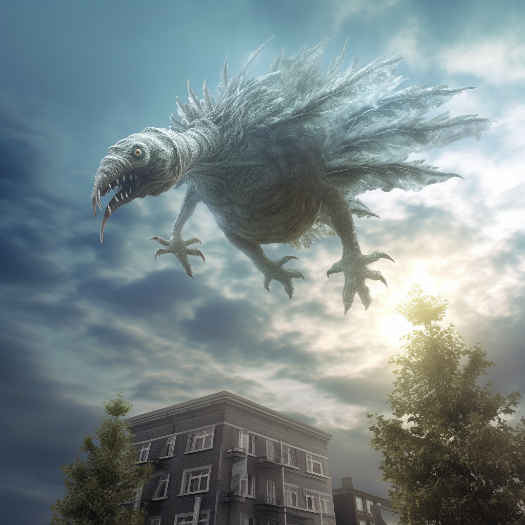 City Sky Invasion: The Transparent Polypody Monster
