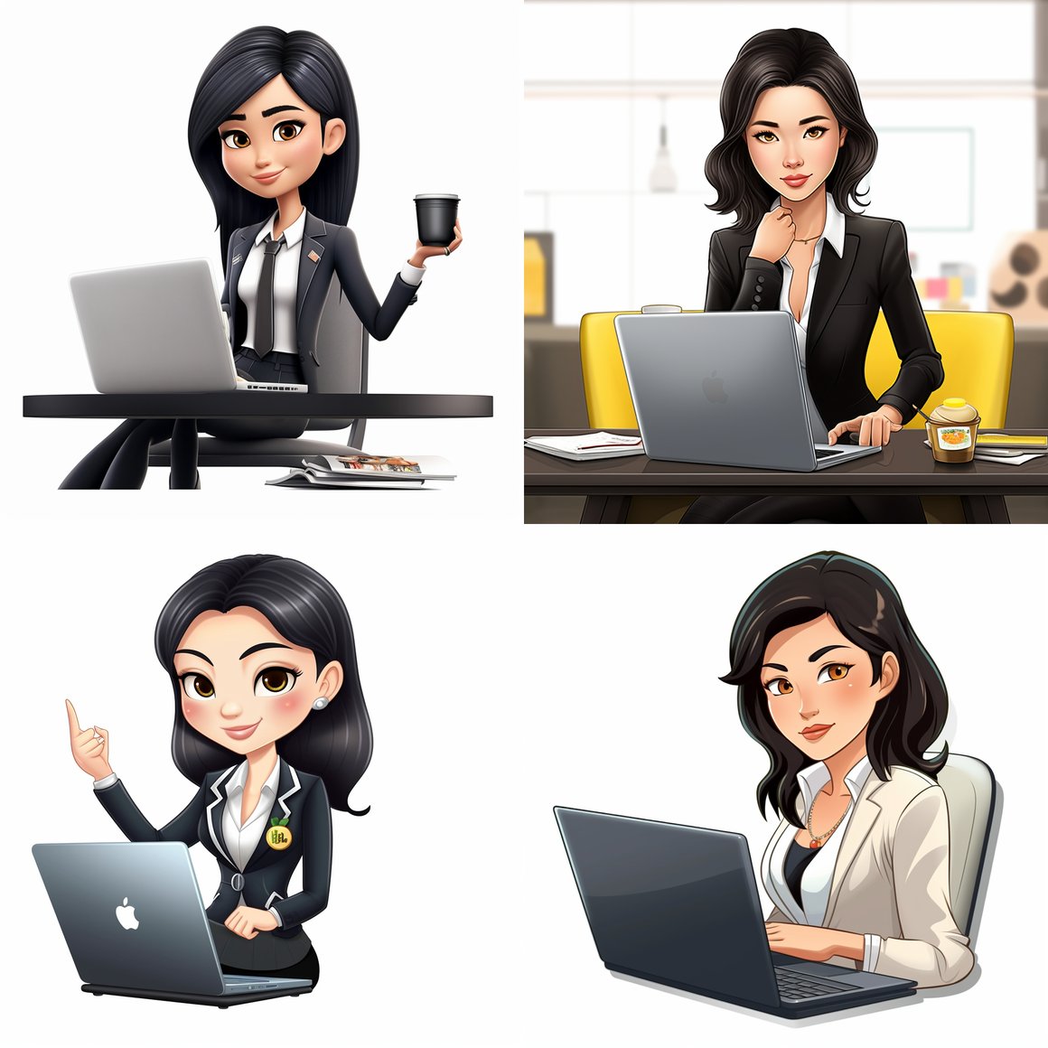 Chinese Female Career Coach Mascot Midway Progress Check