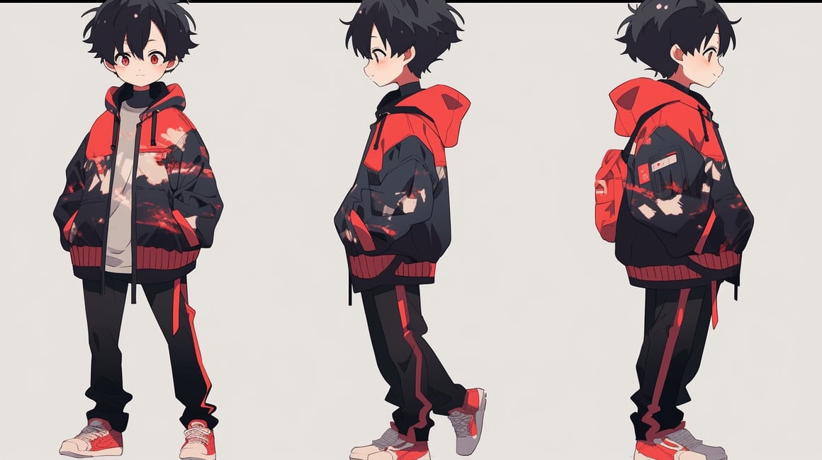 Slim Anime Boy in Modern Style