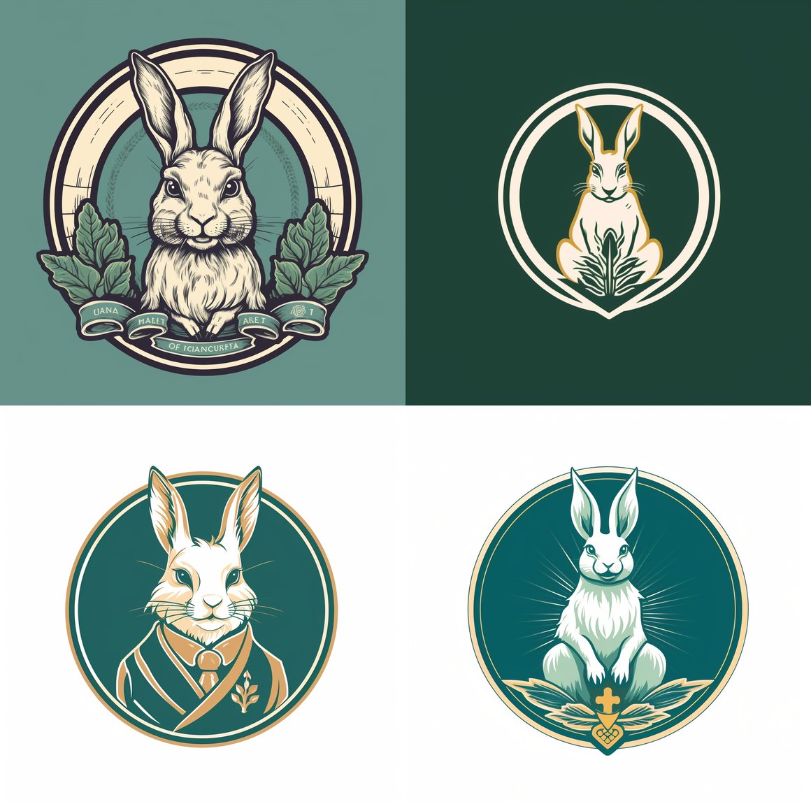 Classic Rabbit Emblem Design for Philanthropy Program Mid-Journey Prompt