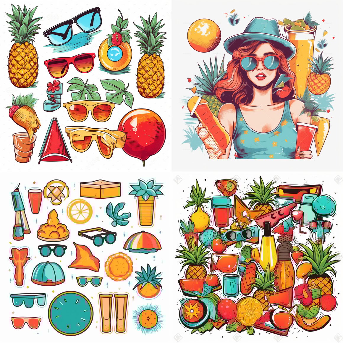 Summertime Pop Art Clipart Journey Mid-way Collection 8K