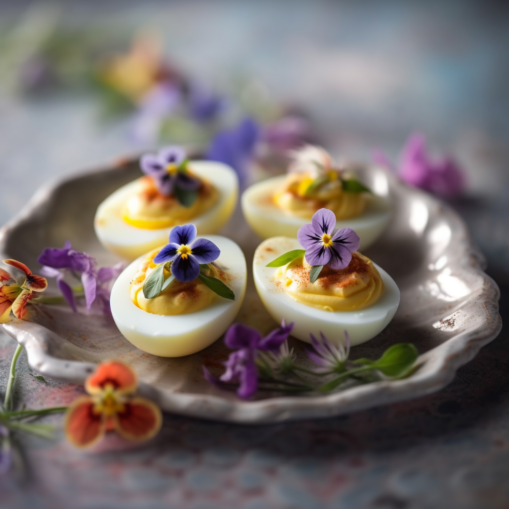 Artistic Culinary Snapshot: Deviled Eggs Presentation