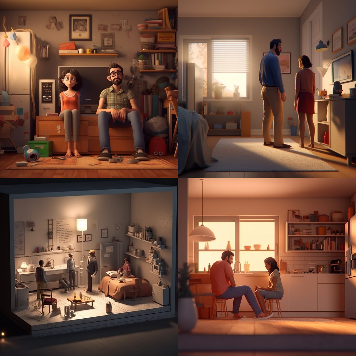 A Symbolic Visualization of Financial Issues in Marriage - 8K 3D Render, Realistic Style, Version 5.1
