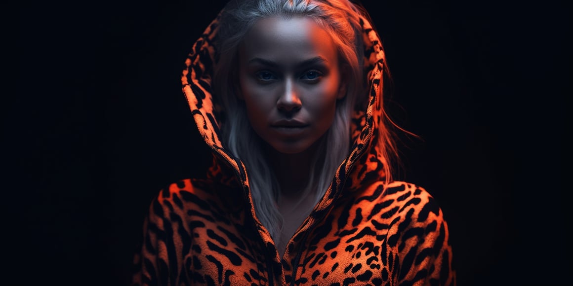 Neon Orange Leopard Skin in African Style