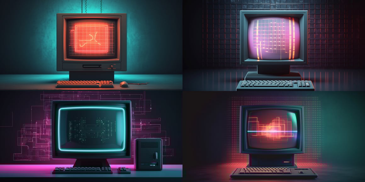 Retro Cyberspace Mid-Journey Display