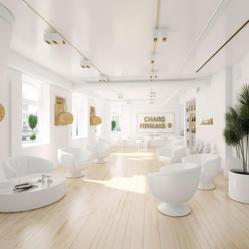 A Tranquil Fusion of Gold, White, and Minimalism