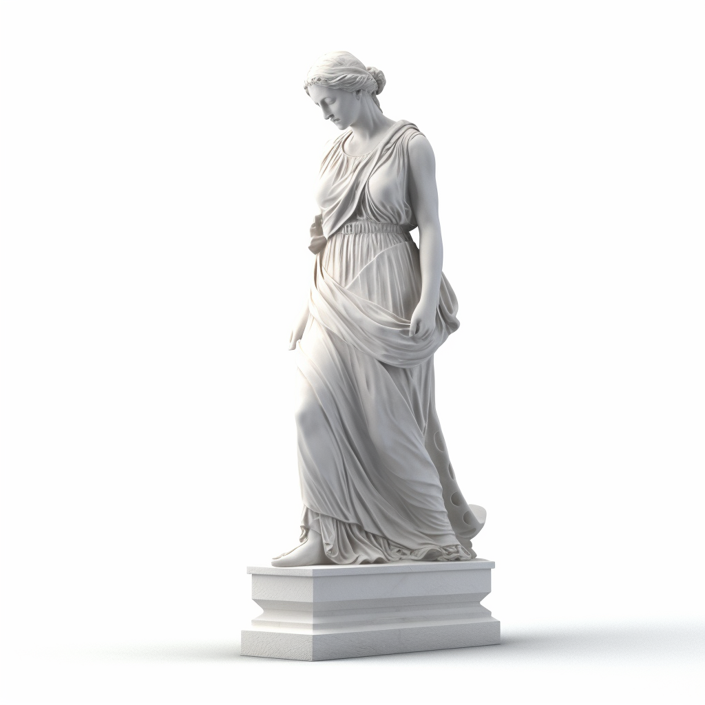 Mid-way Progress on a Modern Marble Statue of a Woman