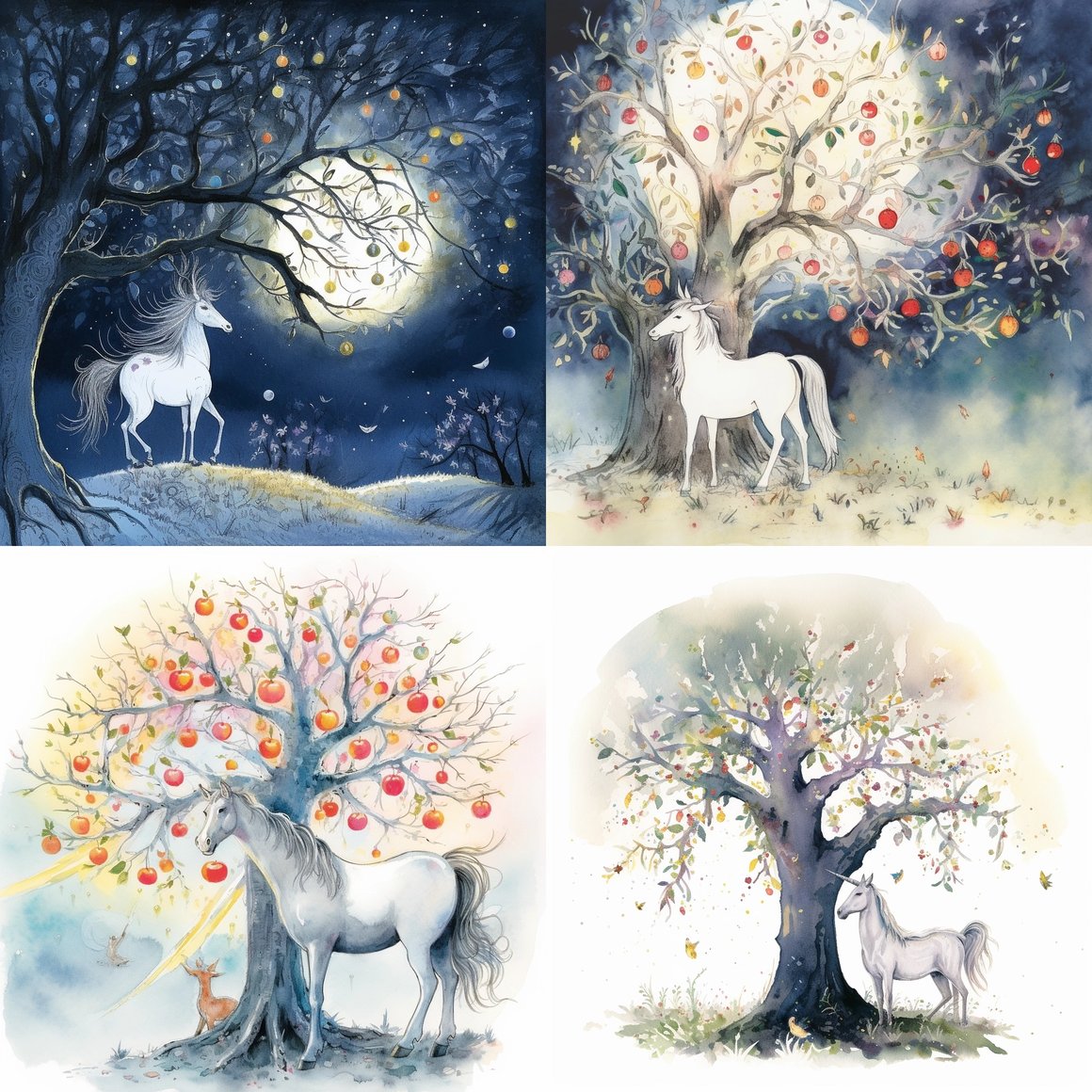 A Unicorn's Dream Under The Magical Apple Tree