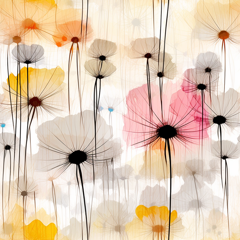 Subtle Pastel Floral Abstract Artwork - High Resolution for Printing